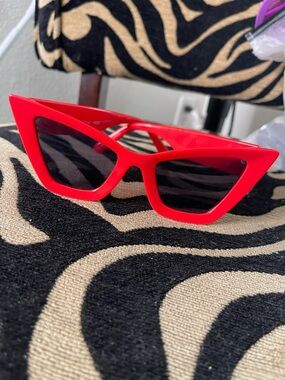 Red Cat Eye Sunglasses - Women's Fashion Shades
